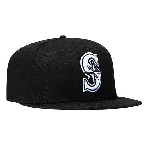 New Era 59Fifty Seattle Mariners Hat - Black, White New Era