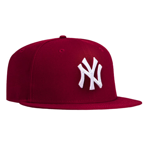 New Era 59Fifty New York Yankees Hat - Cardinal, White New Era