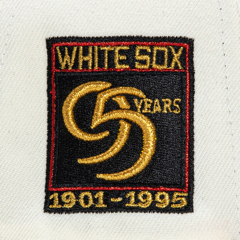 New Era 59Fifty Chicago White Sox 95th Anniversary Patch Script Hat - White, Red