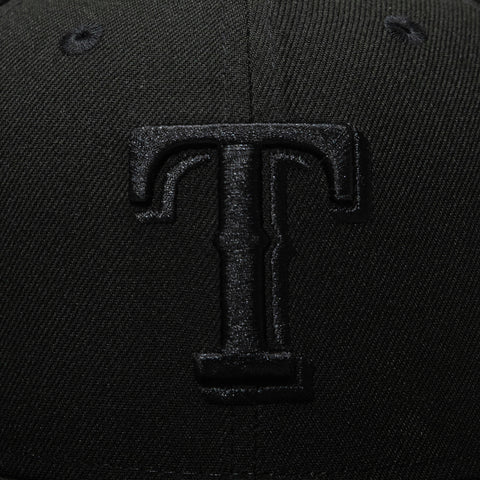New Era 9Fifty Texas Rangers Snapback Hat - Black, Black New Era
