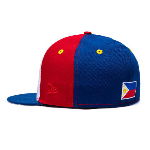 Exclusive New Era 59Fifty Filipino Flag Pinwheel Hat -  White, Red, Royal New Era
