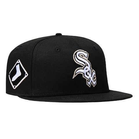 New Era 59Fifty Black Dome Chicago White Sox Logo Patch Alternate Hat - Black New Era