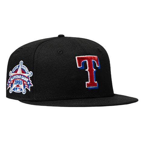 New Era 59Fifty Black Dome Texas Rangers 1995 All Star Game Patch Hat - Black New Era
