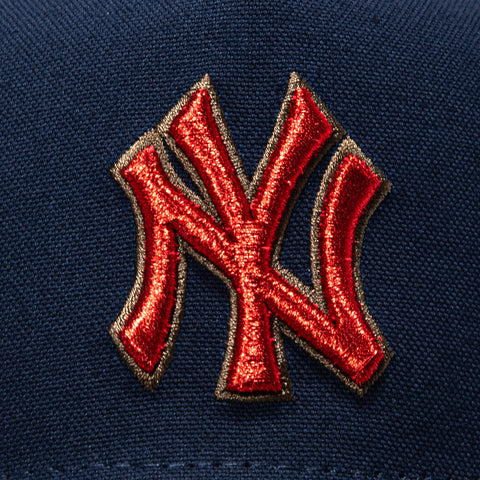 New Era 9Forty A-Frame New York Yankees 1998 World Series Patch Snapback Hat - Navy, Brown New Era