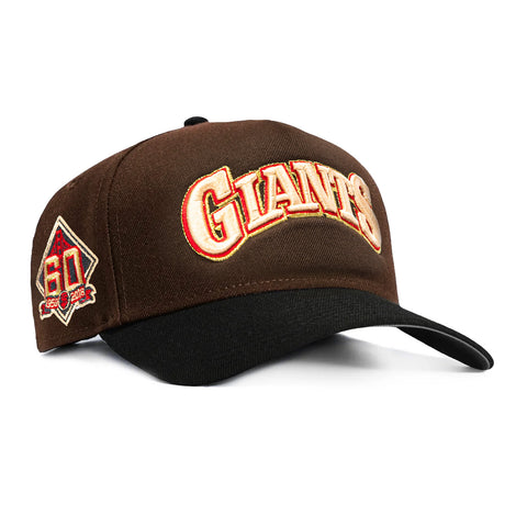 New Era 9Forty A-Frame Foam San Francisco Giants 60th Anniversary Patch Word Snapback Hat - Brown, Black New Era