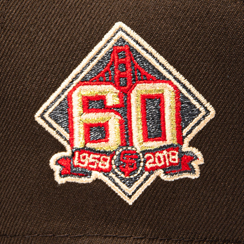 New Era 9Forty A-Frame Foam San Francisco Giants 60th Anniversary Patch Word Snapback Hat - Brown, Black New Era