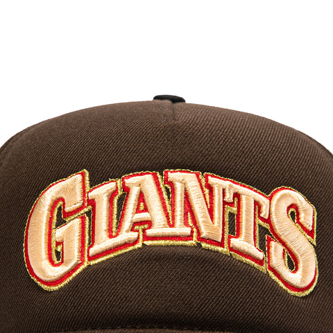 New Era 9Forty A-Frame Foam San Francisco Giants 60th Anniversary Patch Word Snapback Hat - Brown, Black New Era