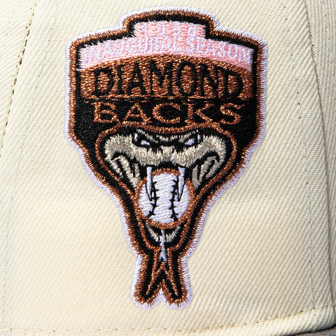 New Era 59Fifty Arizona Diamondbacks Inaugural Patch Snakehead Pink UV Hat - White, Graphite New Era