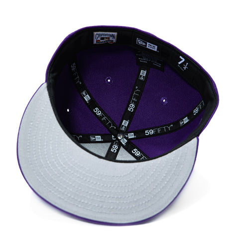 New Era 59Fifty Los Angeles Dodgers 50th Anniversary Stadium Patch Script Hat - Purple, Metallic Gold New Era