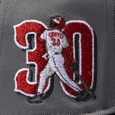 New Era 59Fifty Cincinnati Reds Ken Griffey Jr 30 Patch Pink UV Hat - Storm Grey, Black, Red New Era