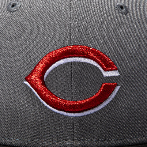 New Era 59Fifty Cincinnati Reds Ken Griffey Jr 30 Patch Pink UV Hat - Storm Grey, Black, Red New Era