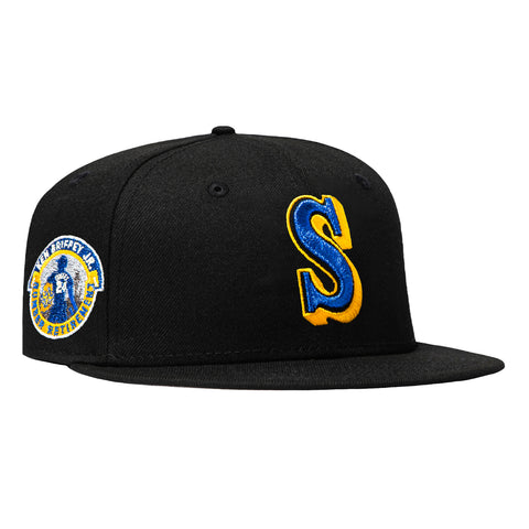 New Era 59Fifty Seattle Mariners Ken Griffey Jr. Patch Hat - Black, Royal, Gold New Era