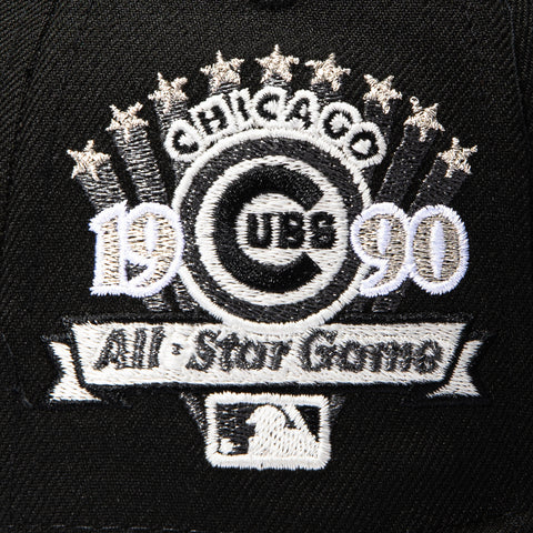 New Era 59Fifty Glow in the Dark Chicago Cubs 1990 All Star Game Patch Hat - Black, White New Era