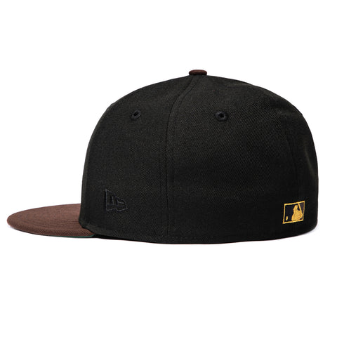 New Era 59Fifty New York Mets 25th Anniversary Patch Script Hat - Black, Brown, Metallic Copper New Era