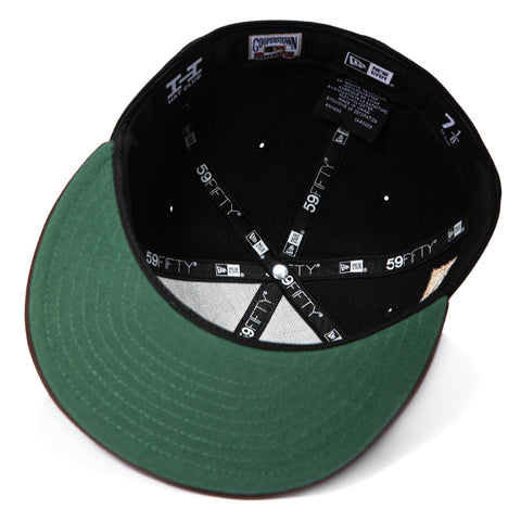 New Era 59Fifty New York Mets 25th Anniversary Patch Script Hat - Black, Brown, Metallic Copper New Era