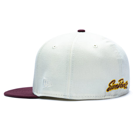 New Era 59Fifty Arizona State Sun Devils 1987 Rose Bowl Patch Sparky Hat - White, Maroon New Era