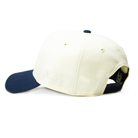 New Era 9Forty A-Frame Los Angeles Dodgers 50th Anniversary Stadium Patch Snapback Hat - White, Navy, Metallic Gold New Era