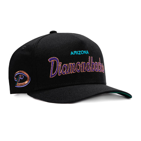 New Era 9Fifty A-Frame Arizona Diamondbacks Logo Patch Script Snapback Hat - Black
