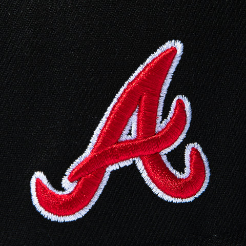 New Era 9Fifty A-Frame Atlanta Braves Logo Patch Script Snapback Hat - Black New Era
