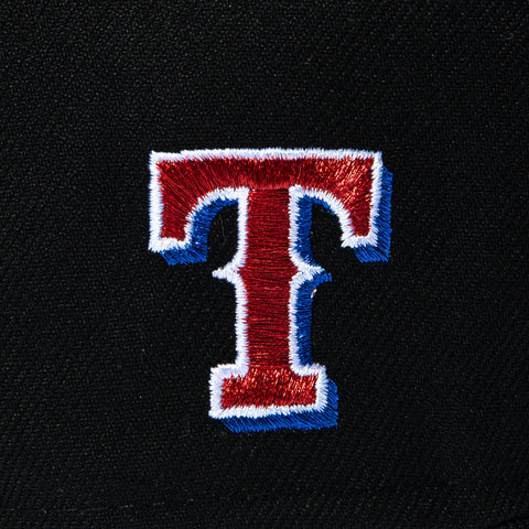 New Era 9Fifty A-Frame Texas Rangers Logo Patch Script Snapback Hat - Black New Era