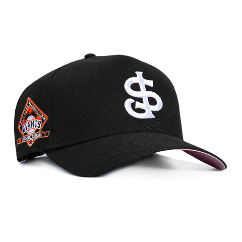 New Era 9Forty A-Frame San Jose Giants 30th Anniversary Patch Snapback Hat - Black, White New Era