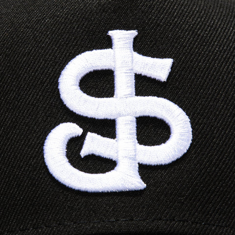 New Era 9Forty A-Frame San Jose Giants 30th Anniversary Patch Snapback Hat - Black, White New Era