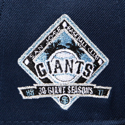 New Era 59Fifty San Jose Giants 30th Anniversary Patch Hat - Navy, Black, Metallic Silver New Era