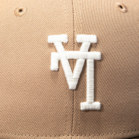 New Era 59Fifty Los Angeles Dodgers 40th Anniversary Stadium Patch Upside Down Hat - Khaki, Brown New Era