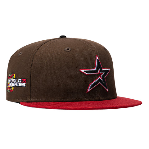 New Era 59Fifty Houston Astros 2005 World Series Patch Hat - Brown, Brick New Era