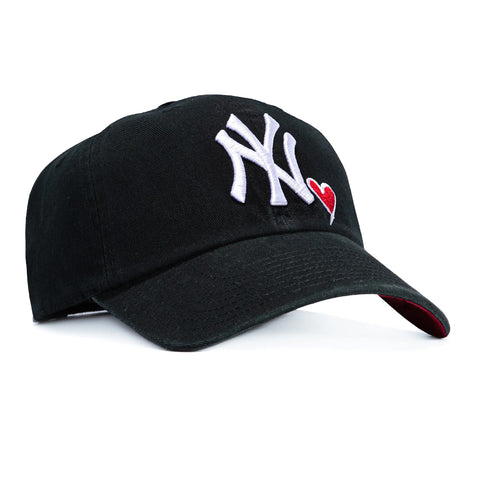 47 Brand New York Yankees Icon Heart Cleanup Adjustable Hat - Black 47 Brand