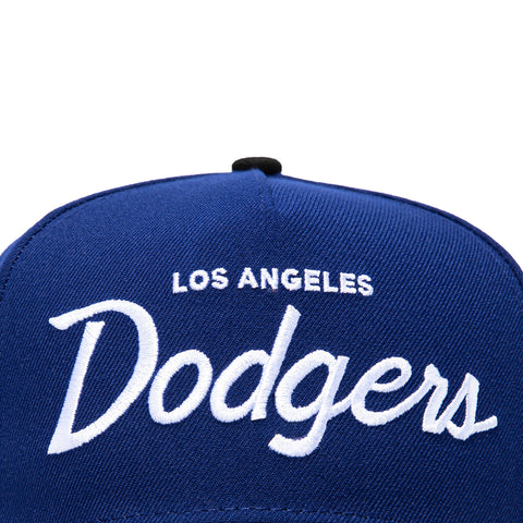 New Era 9Forty A-Frame Los Angeles Dodgers 2024 World Series Champions Patch Snapback Script Hat - Royal, Black New Era