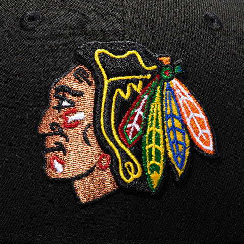 New Era 59Fifty Chicago Blackhawks 75th Anniversary Patch Hat - Black New Era