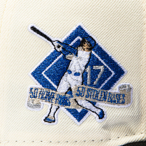 New Era 59Fifty Los Angeles Dodgers Shohei Ohtani 17 50/50 Patch Script Hat - White, Black, Royal New Era