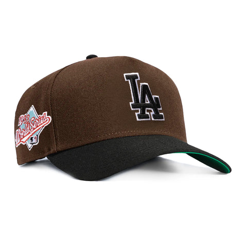 New Era 9Forty A-Frame Los Angeles Dodgers 1988 World Series Patch Snapback Hat - Brown, Black New Era
