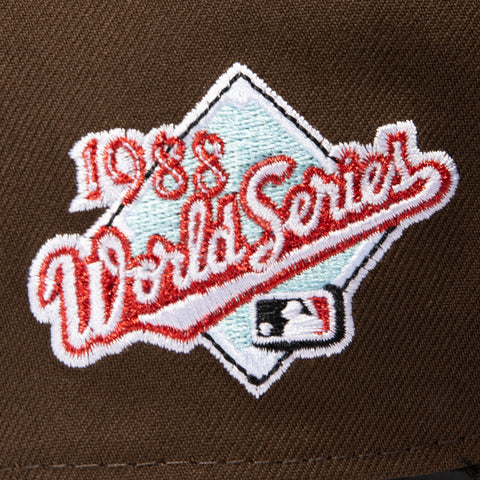 New Era 9Forty A-Frame Los Angeles Dodgers 1988 World Series Patch Snapback Hat - Brown, Black New Era