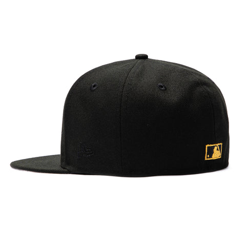 New Era 59Fifty Los Angeles Angels 50th Anniversary Patch Hat - Black, Black, Metallic Gold New Era