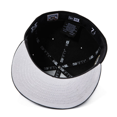 New Era 59Fifty Los Angeles Angels 50th Anniversary Patch Hat - Black, Black, Metallic Gold New Era