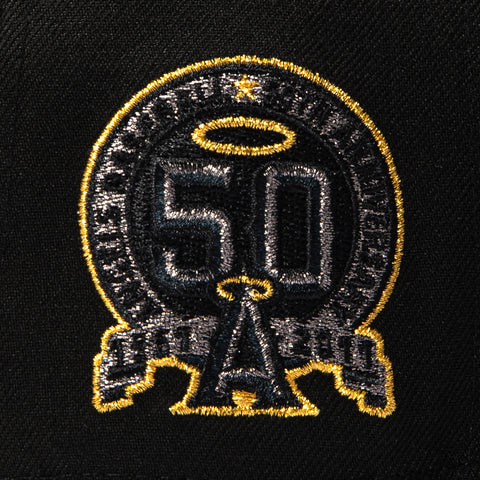 New Era 59Fifty Los Angeles Angels 50th Anniversary Patch Hat - Black, Black, Metallic Gold New Era