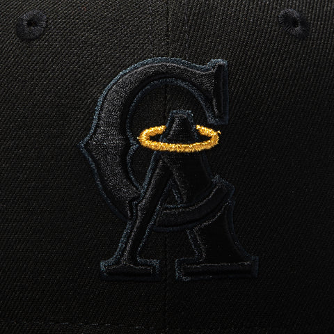 New Era 59Fifty Los Angeles Angels 50th Anniversary Patch Hat - Black, Black, Metallic Gold New Era