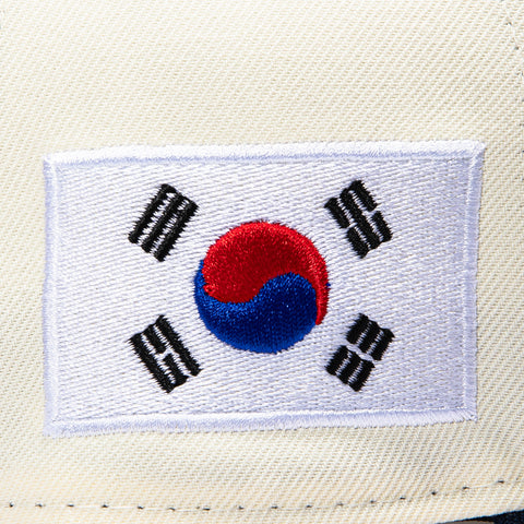 New Era 9Forty A-Frame Los Angeles Dodgers Korea Flag Patch Snapback Hat - White, Navy, Red New Era