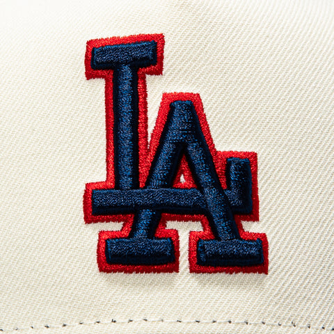 New Era 9Forty A-Frame Los Angeles Dodgers Korea Flag Patch Snapback Hat - White, Navy, Red New Era