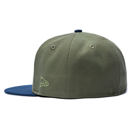 New Era 59Fifty New York Knicks Logo Patch Hat - Olive, Navy, Metallic Copper New Era
