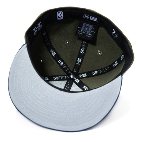 New Era 59Fifty New York Knicks Logo Patch Hat - Olive, Navy, Metallic Copper New Era