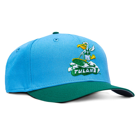 New Era 9Seventy Tulane Green Wave Riptide Stretch-Snapback Hat - Light Blue, Green New Era