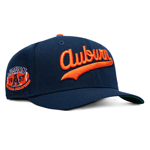 New Era 9Seventy Auburn Tigers 1957 National Champions Patch Script Stretch-Snapback Hat - Navy New Era