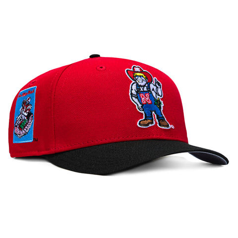 New Era 9Seventy Nebraska Cornhuskers Go Big Red Patch Mascot Stretch-Snapback Hat - Red, Black New Era