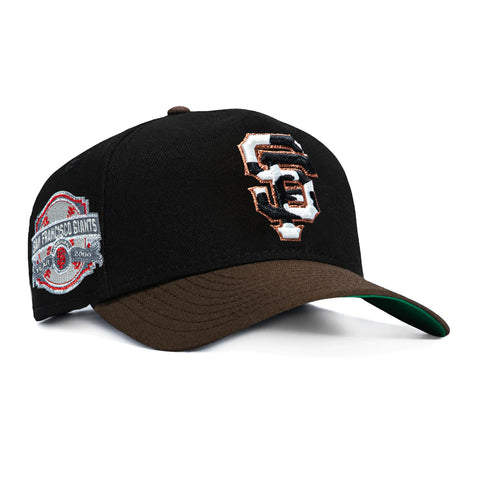New Era 9Forty A-Frame Cowhide San Francisco Giants 2000 Inaugural Patch Snapback Hat - Black, Brown