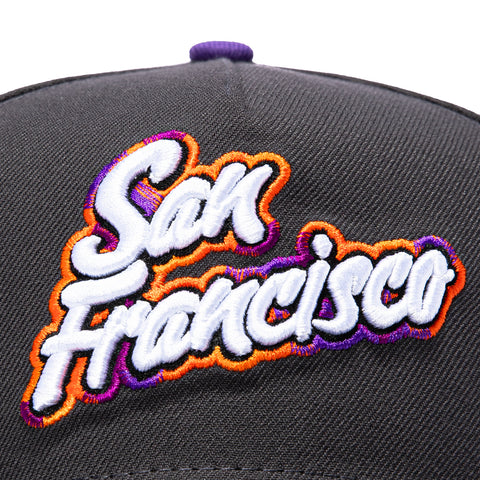 New Era 9Forty A-Frame San Francisco Giants 2025 City Connect Patch Script Snapback Hat - Graphite, Black New Era