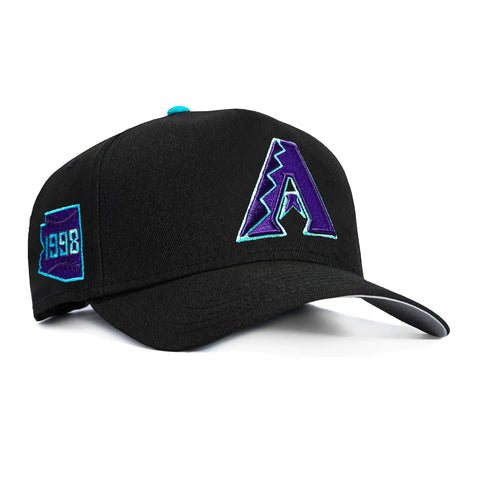 New Era 9Forty A-Frame Arizona Diamondbacks 2025 City Connect 1998 Patch A Snapback Hat - Black, Purple, Teal New Era