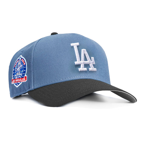 New Era 9Forty A-Frame Los Angeles Dodgers 60th Anniversary Patch Snapback Hat - Indigo, Graphite New Era